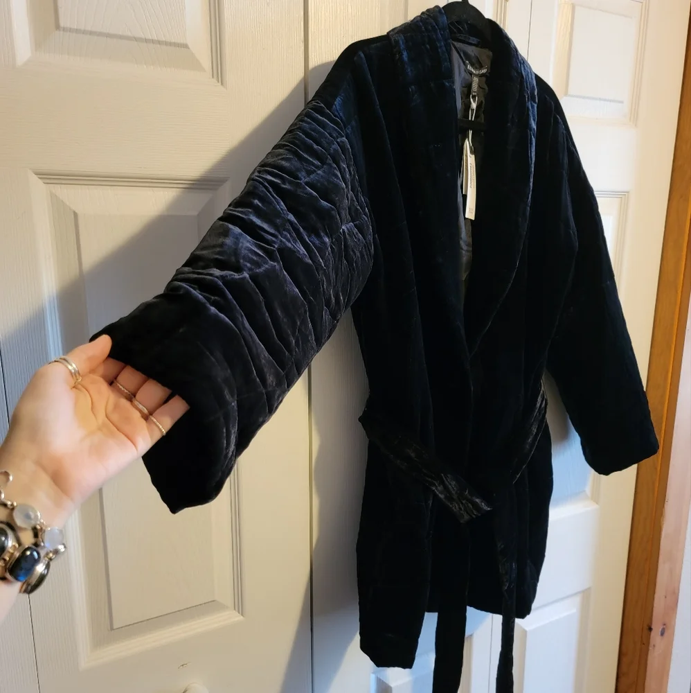 Eileen Fisher Velvet Midi Coat - Picture 4 of 10
